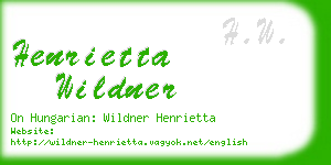 henrietta wildner business card